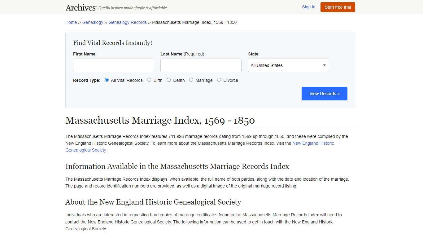 Massachusetts Marriage Records | Search Indexes & Collections